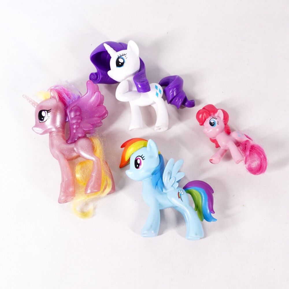 My little Ponies Horses Unicorn Animal 4" Action Figure Toy Lot x4 Pink Blue